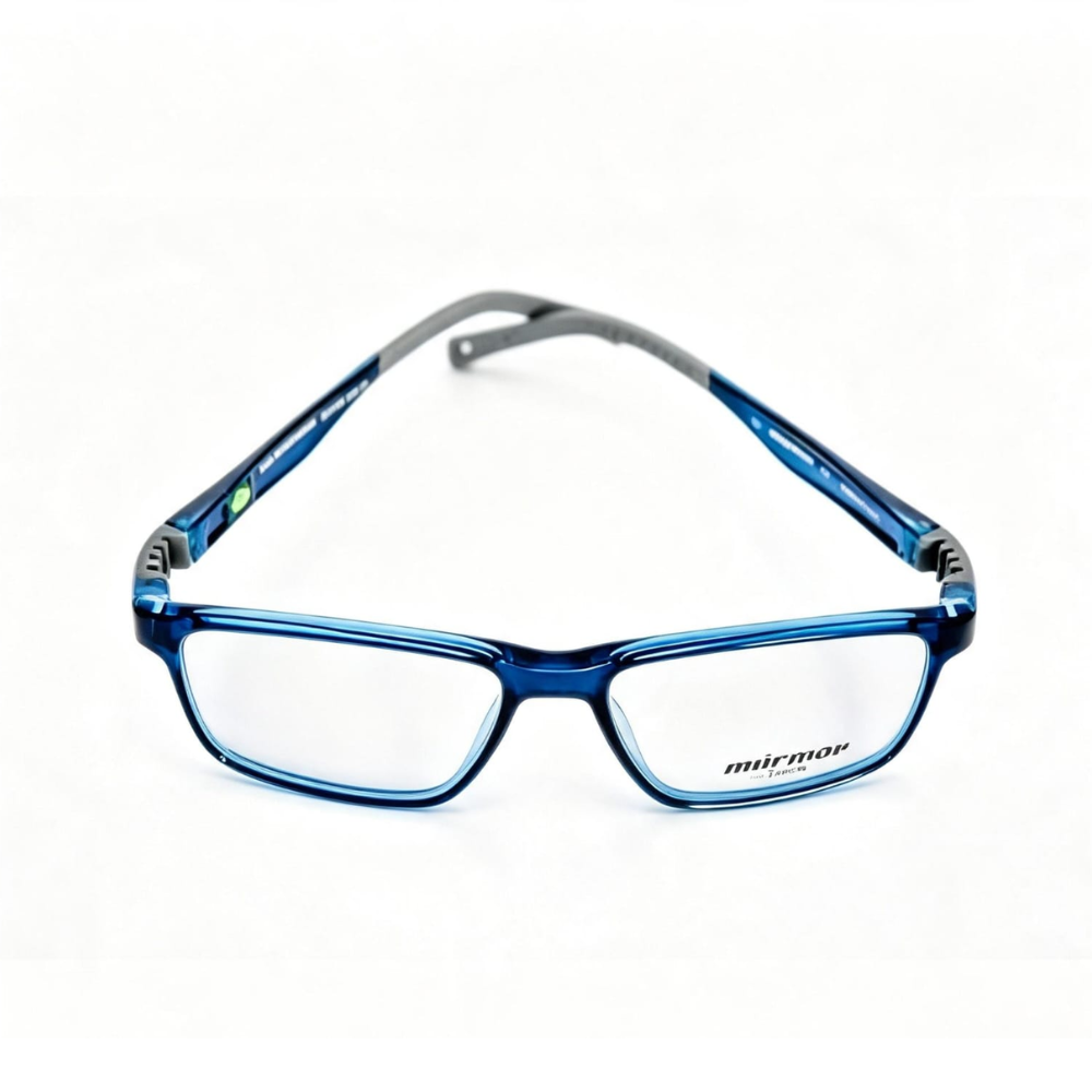 Óculos Infantil Retangular Esportivo Azul Transparente Mirmak