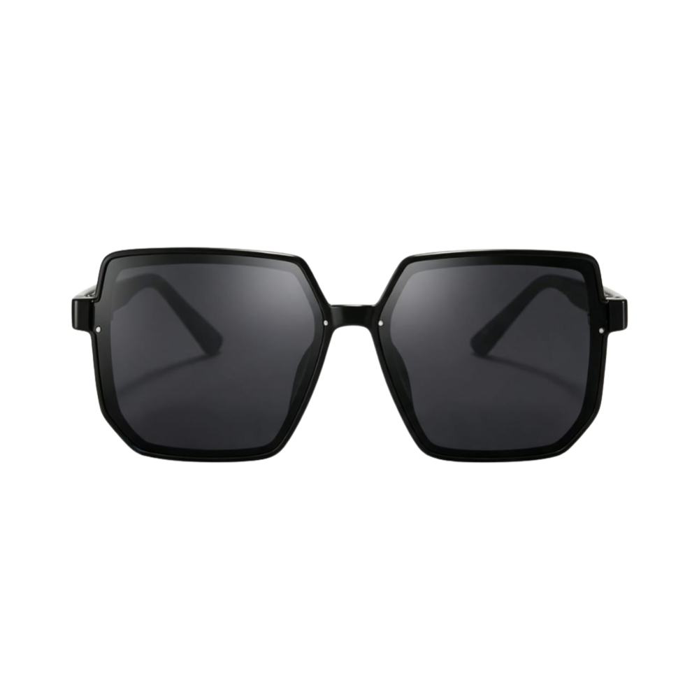 Óculos de Sol Quadrado Preto Extra Grande