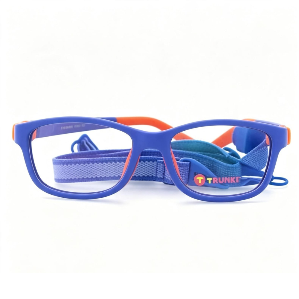 Óculos Infantil Retangular Azul com Correia Ajustável Trunks