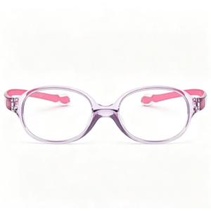 Óculos Infantil Oval Roxo/Lilás com Detalhes em Rosa Ray-Ban Junior