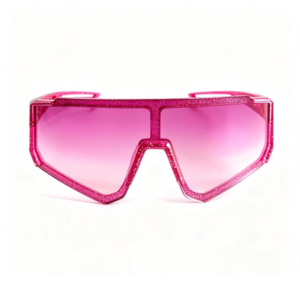 Óculos de Sol Esportivo Rosa-Fúcsia com Glitter