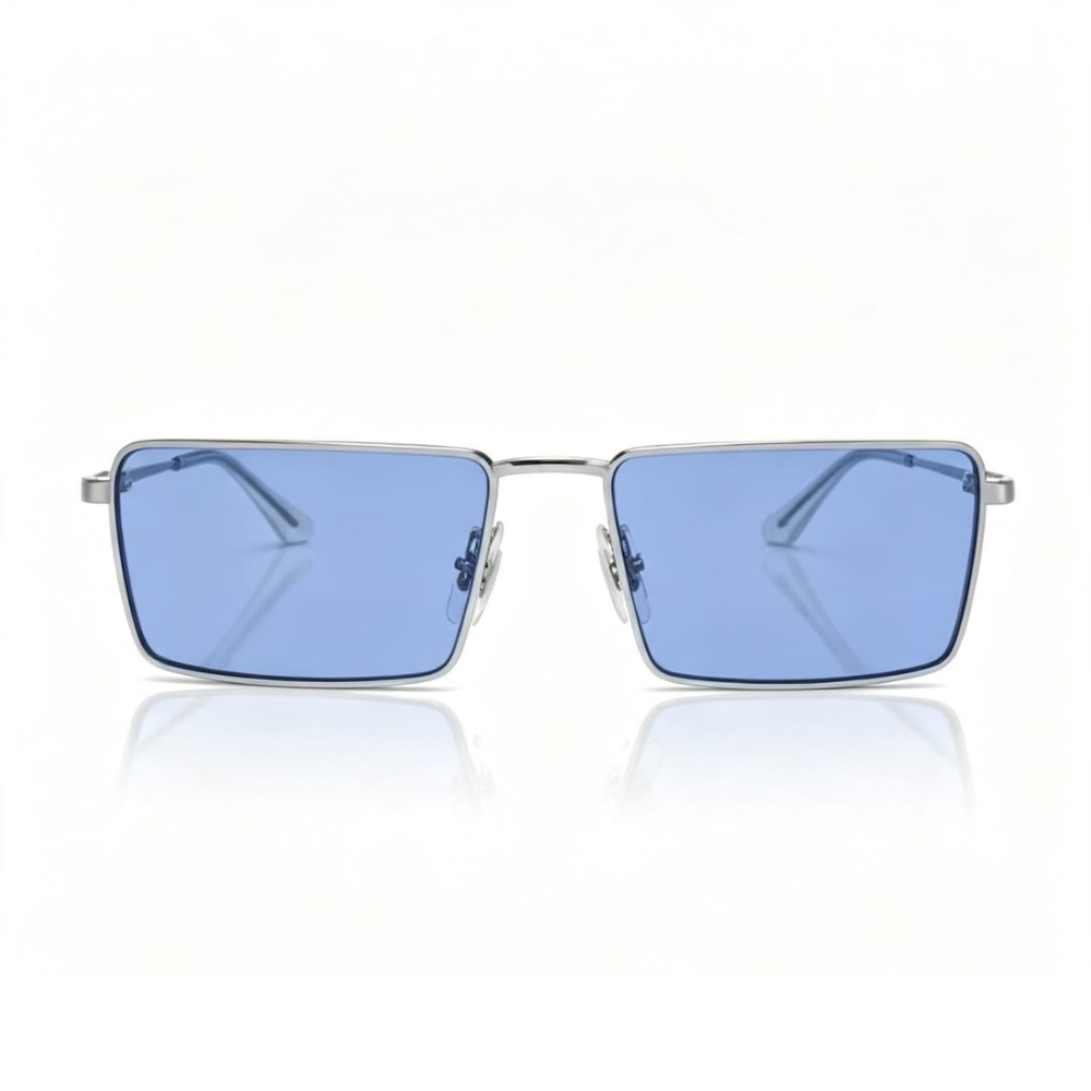 Óculos de Sol Retangular Azul — Ray-Ban RB3741