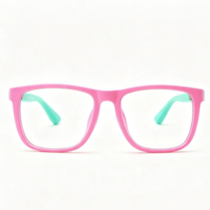 Óculos Infantil Rosa com Verde-Turquesa