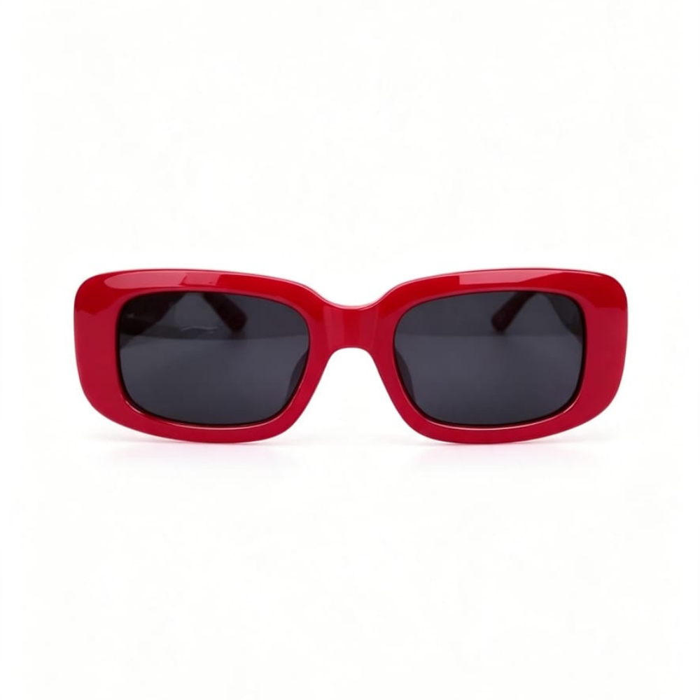 Óculos de Sol Retangular Vermelho