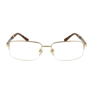 Óculos de Grau Retangular Semi-Aro Dourado